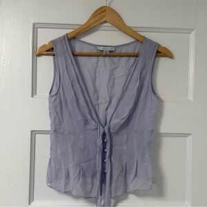 Lavender Sleeveless Tie-Front Top